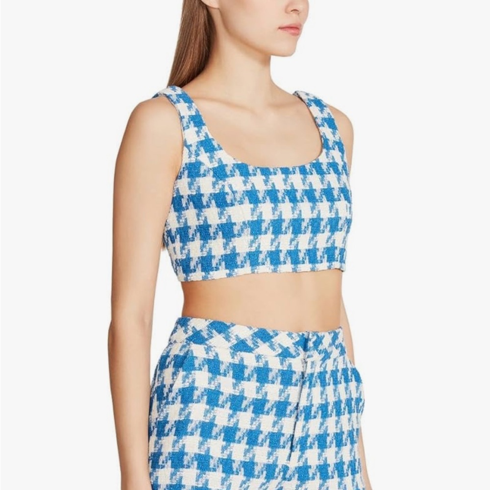Steve Madden NWT Houndstooth Tweed Layla Crop Top